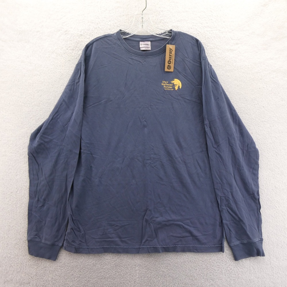 Ouray Shirt Mens Large Inyo National Forest California Blue Long Sleeve Cotton